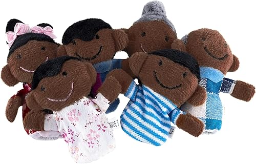 Miniatura 9 de Mini abuelos mamá y papá hermano y hermana marionetas de dedo de familia para niños espectáculos recreación colegios - 6 piezas