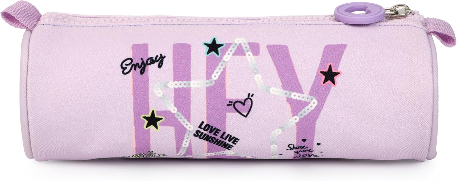 Kids School Backpack Set for Teen Girls, Cute Star School Bag Laptop Backpack with Lunch Bag Pencil Case for Girls (Purple Sequin)