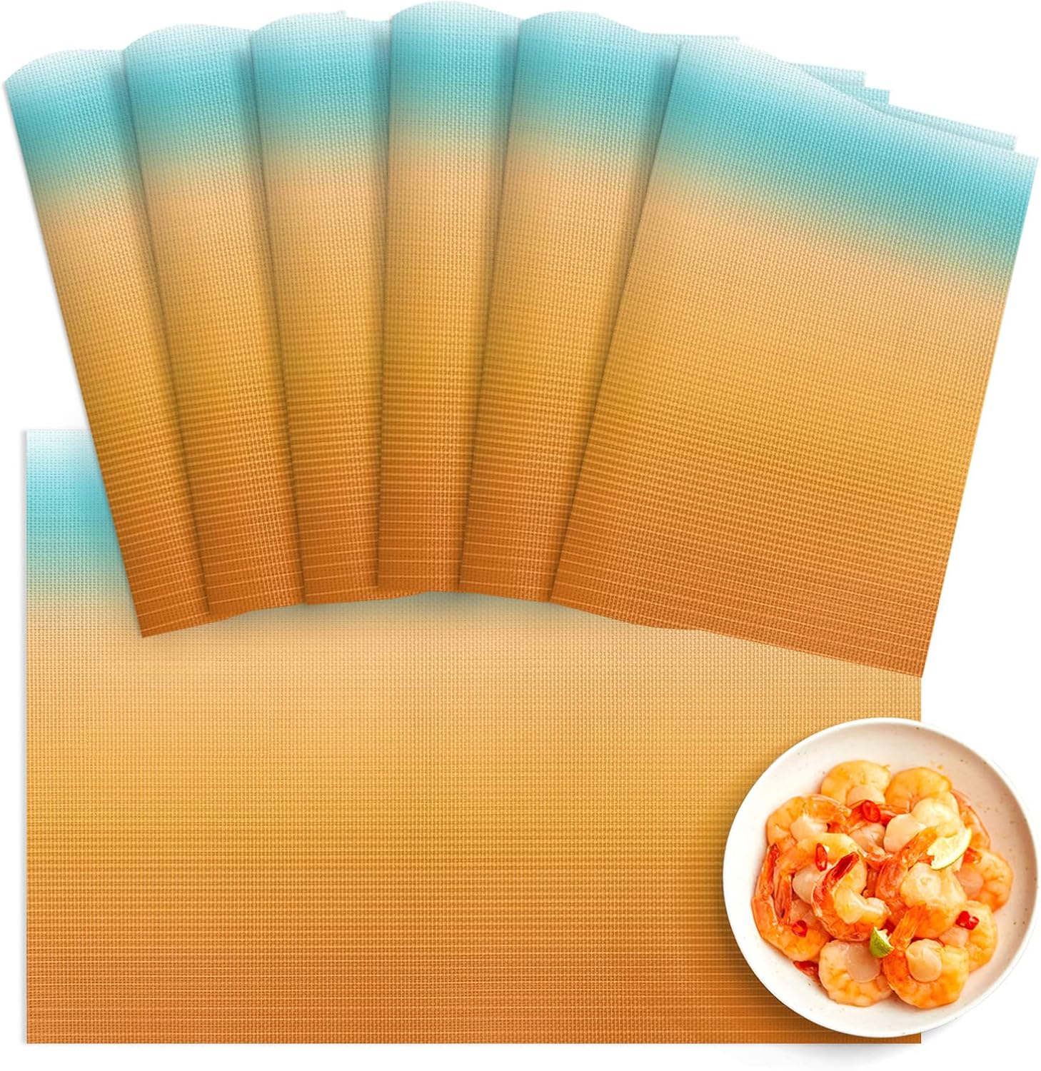 Modern Geometric Placemats for Dining Table Set of 6