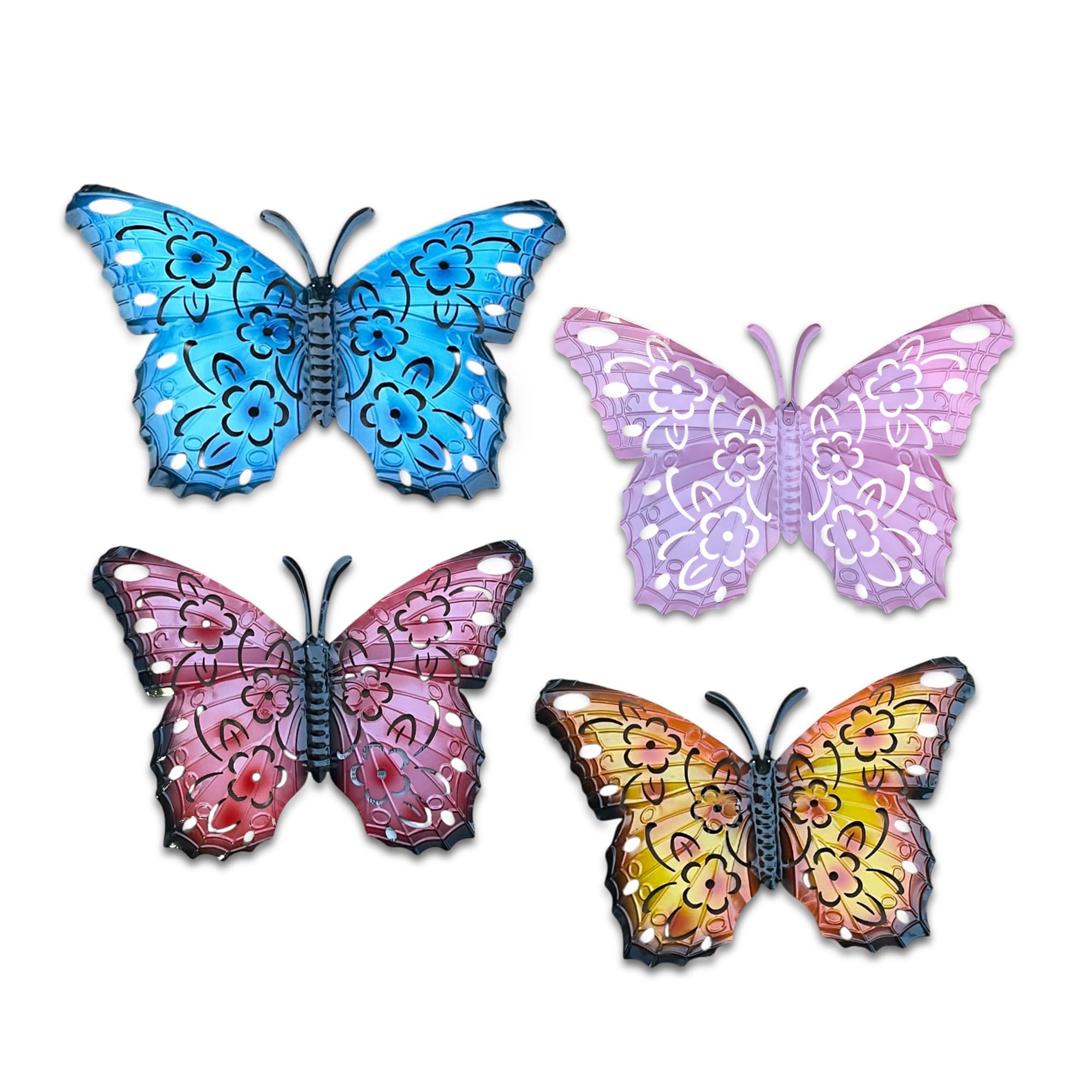 YSAMAX Big Size Outdoor Garden, Large Metal Butterfly, Wall Art, Demax Coration Butterfly, Home Décor, Birthday Decoration, Best Gift For Loved Ones, Indoor/Outdoor, Pack Of 3