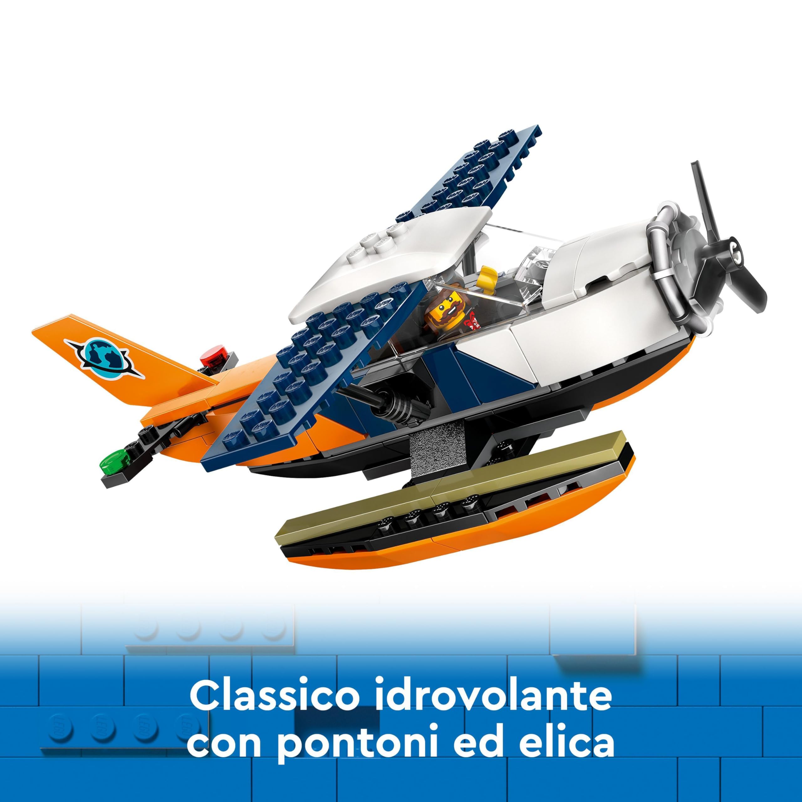 LEGO City Idrovolante dell’Esploratore della Giungla, Aereo Giocattolo da Costruire con 2 Minifigure, 3 Action Figure di Coccodrillo e una Rana, Giochi Creativi per Bambini e Bambine da 6 Anni 60425