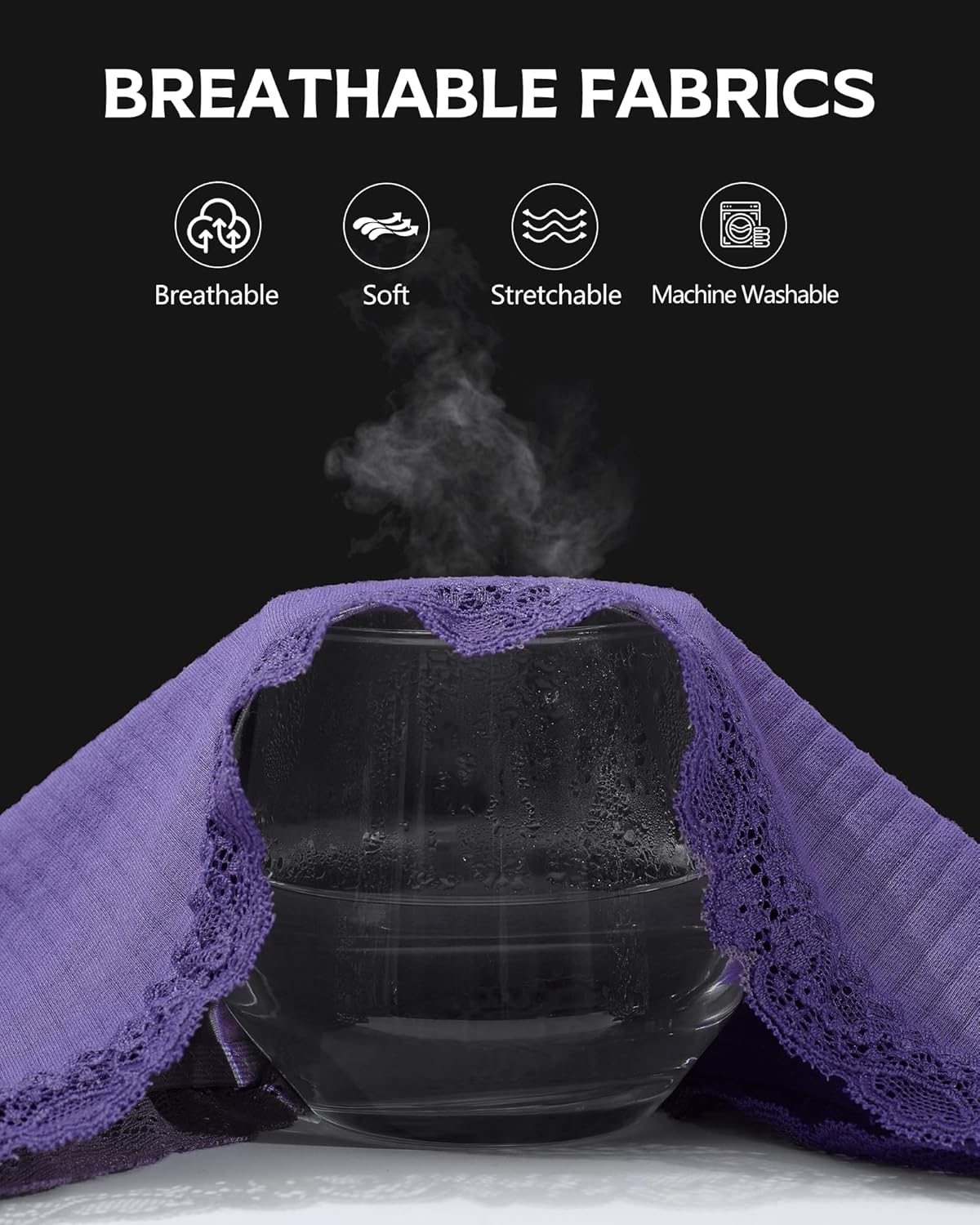 Cotton bikini for women Cheeky Panties lace Hipster for Ladies underwear pack womens Soft Stretch Breathable S-XL - Image 7