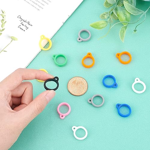 Miniatura 9 de GORGECRAFT Anillos de goma de silicona antipérdida, soporte de banda multiusos, fundas ajustables, collar de repuesto, kit de transporte para