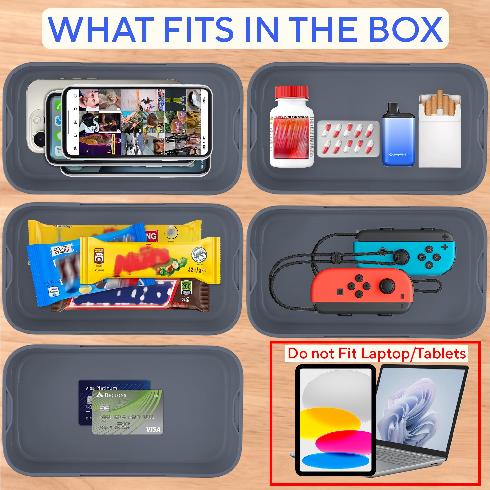 Caja de bloqueo temporizada, desenchufa de teléfonos celulares, videojuegos, redes sociales, aperitivos, distracciones, modo de bloqueo simple o temporizador, temporizador máximo de 30