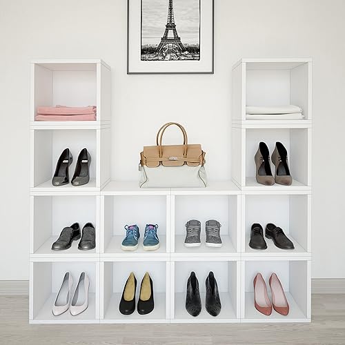 Miniatura 6 de Way Basics Cubo de almacenamiento - Organizador de armario apilable Estante de cubo (montaje sin herramientas)