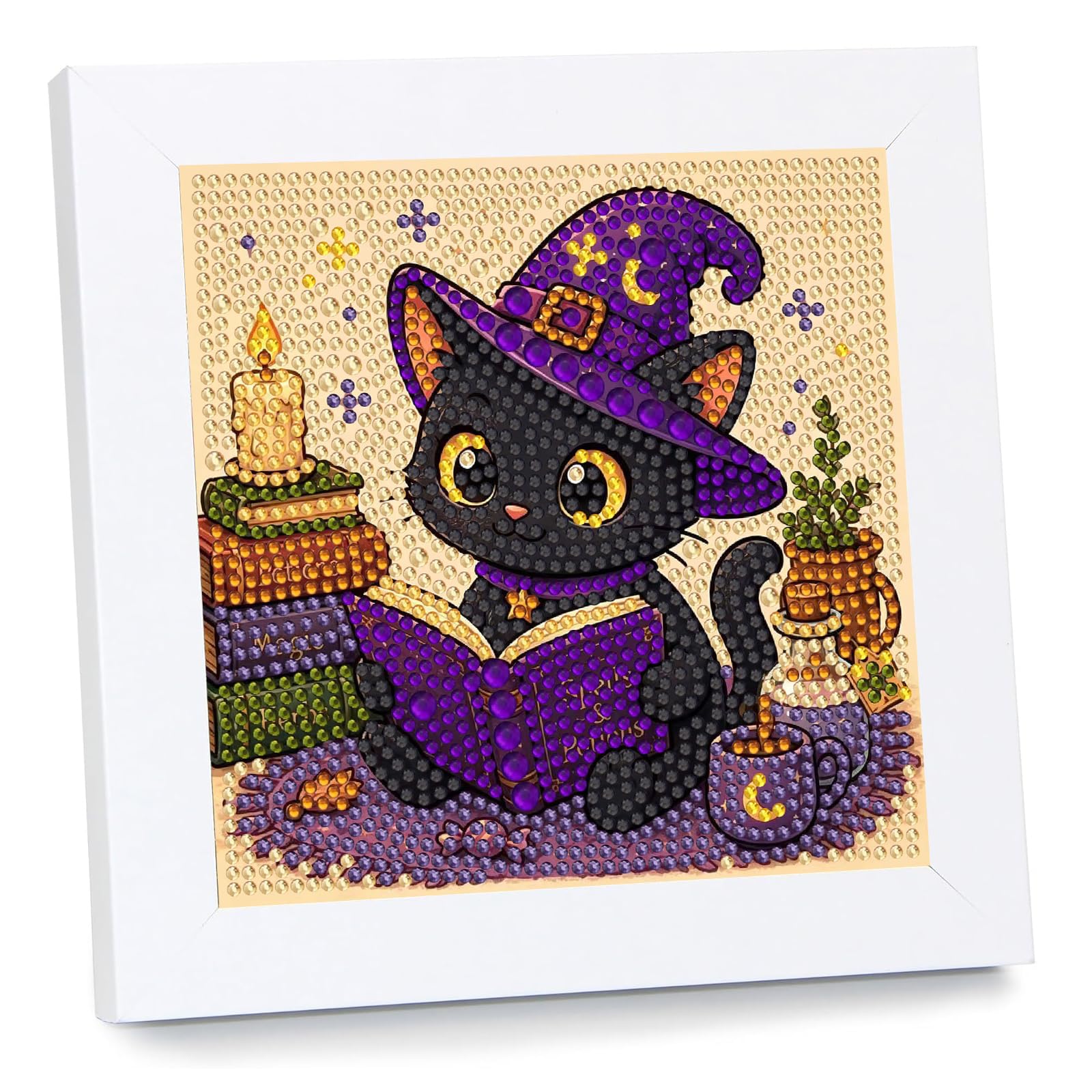 Halloween Cat Diamond Art Kit - Kids Craft -1