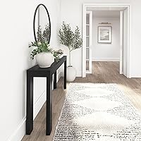 Vista 7 de Plank+Beam Mesa consola moderna de madera maciza, 56 pulgadas, mesa de sofá, mesa de entrada estrecha para pasillo, detrás del sofá, sala de estar