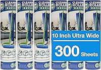 Vista 1 de Leo Rodillo de pelusa grande de 10 pulgadas de ancho, 6 rollos, 300 hojas ultra anchas para eliminar pelusas, limpieza del hogar, elimina fácilmente