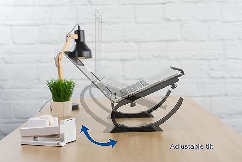 Miniatura 5 de VIVO Soporte elevador curvado completamente ajustable negro para portátil, portátil y monitor STAND-V001N