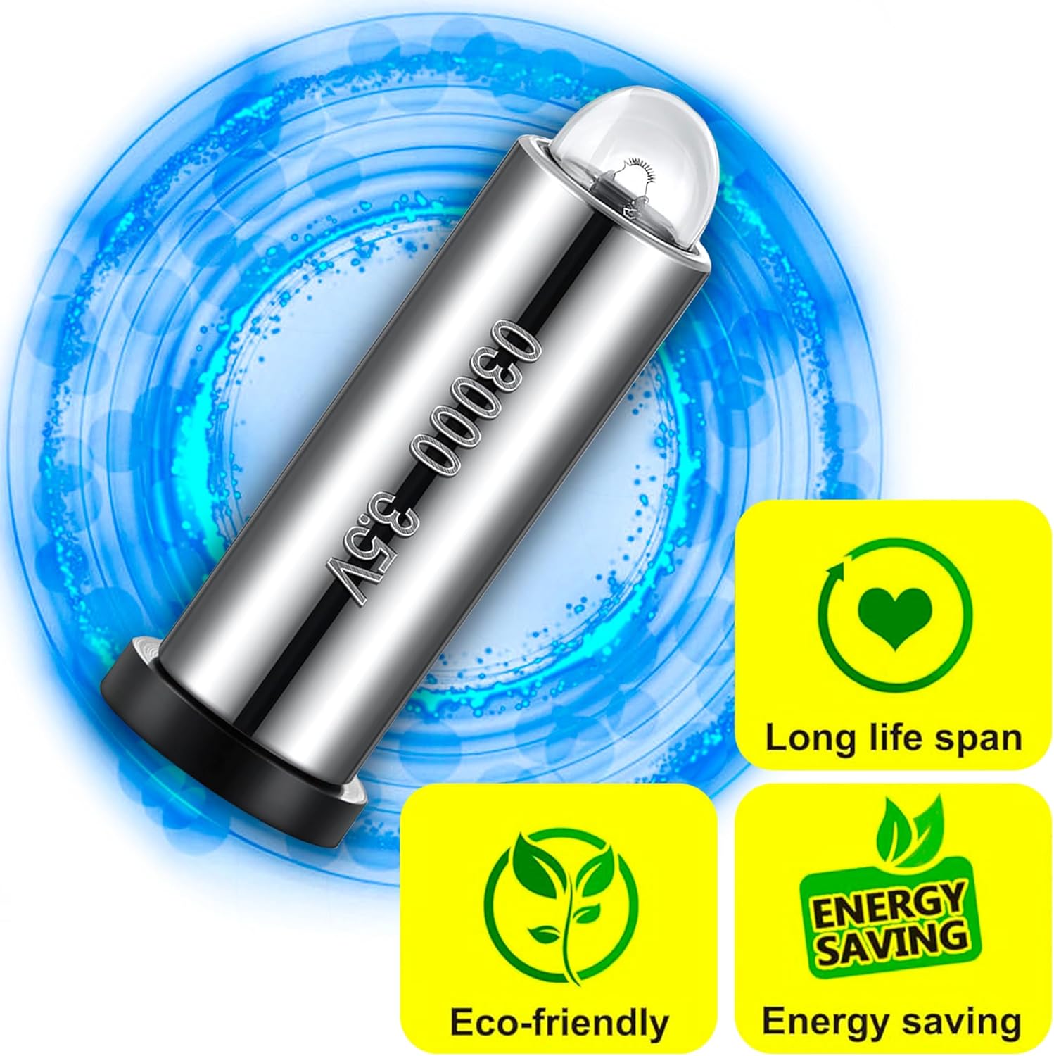HQRP 2-Pack Lamp Bulb Compatible with Welch Allyn WA-03000 WA-03000-U Replacement fits General Exam; 47300; 11600 116-00 11605 116-05 11610. 3.5V 0.72A 2.5W T 6mm Shape