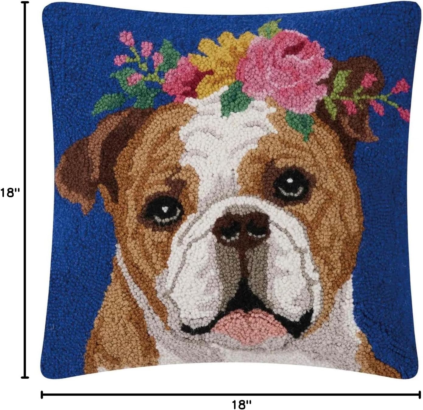 Pillow Hook Floral Bulldog