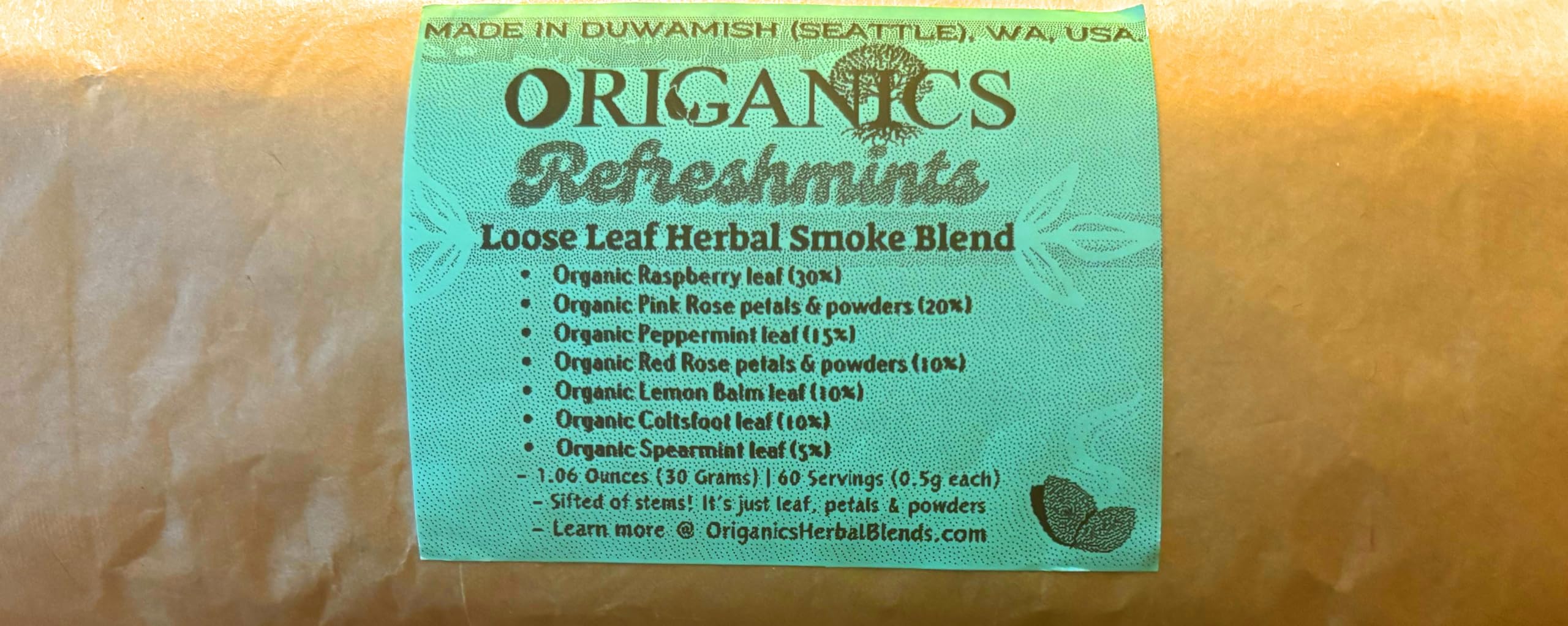 Refreshmints (1.06OZ/30g, Loose-Leaf) Herbal Smokes Blend | 60 Servings