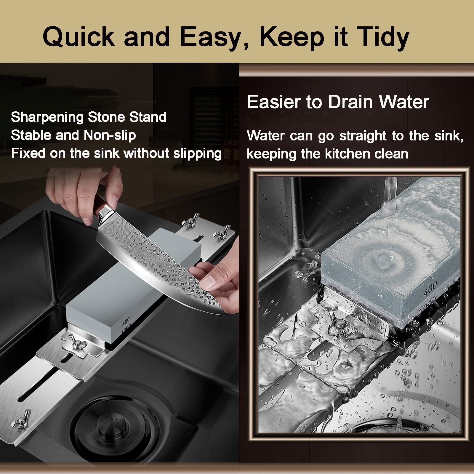 Jeffergarden Slijpsteen Houder Professionele Heavy Duty Huishoudelijke Verstelbare Niet Slip Whetstone Waterstone Mes Stone Oilstone Base Houder Accessoire