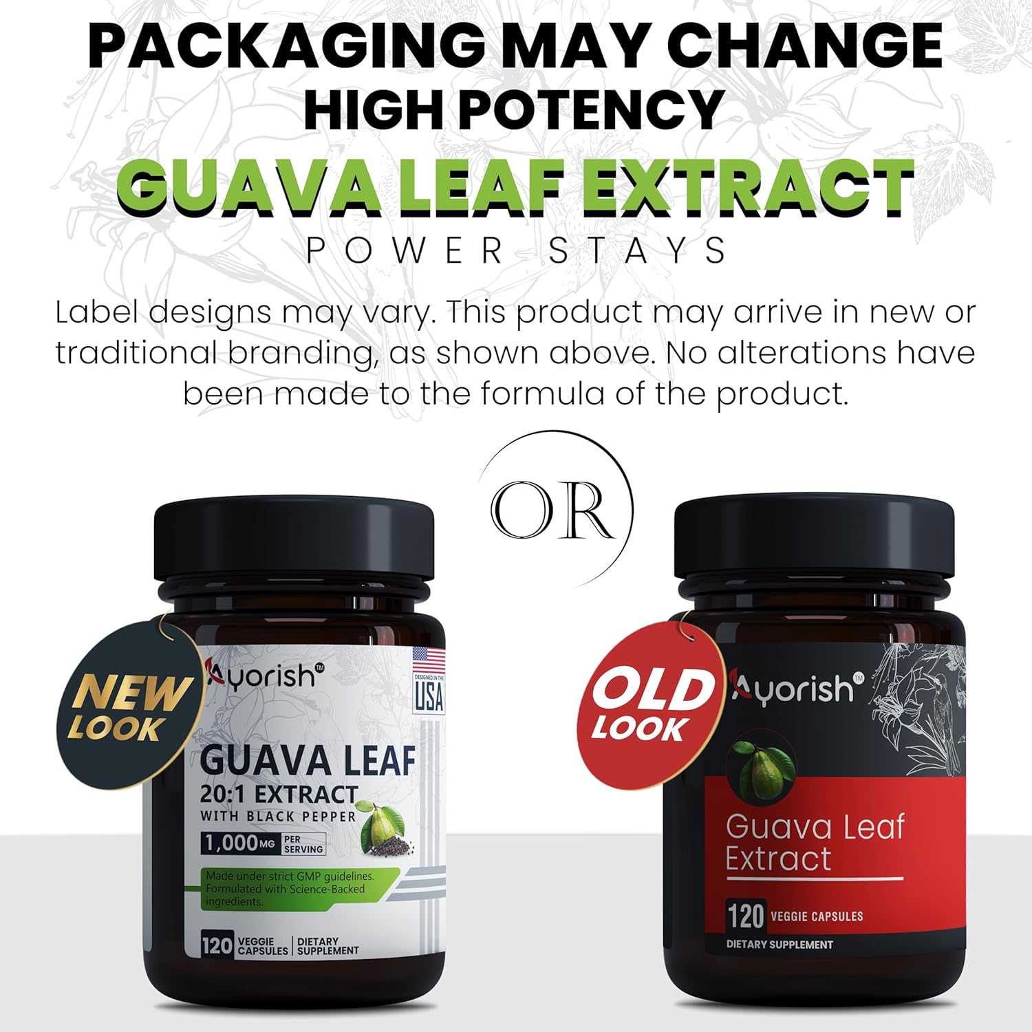 Guava Leaf Extract 1000mg, 20:1 with Black Pepper (Piperine) Per Serving (120 Capsules) 60 Days’ Supply| Non GMO Gluten Free Capsule -Psidium guajava Extract - Image 2