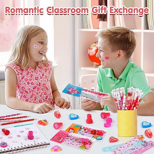 Miniatura 2 de EZIGO 240 números de letras magnéticas para el aula y 280 piezas de regalos del día de San Valentín para niños, suministros escolares