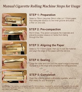 Cigarette Rolling Machine, Cigarette Roller, Pre Roll Machine, Rolling Machine, Blunt Roller - for 70-110 mm Papers | for Leisure, Outdoor, Parties, Creative Activities & Gifts