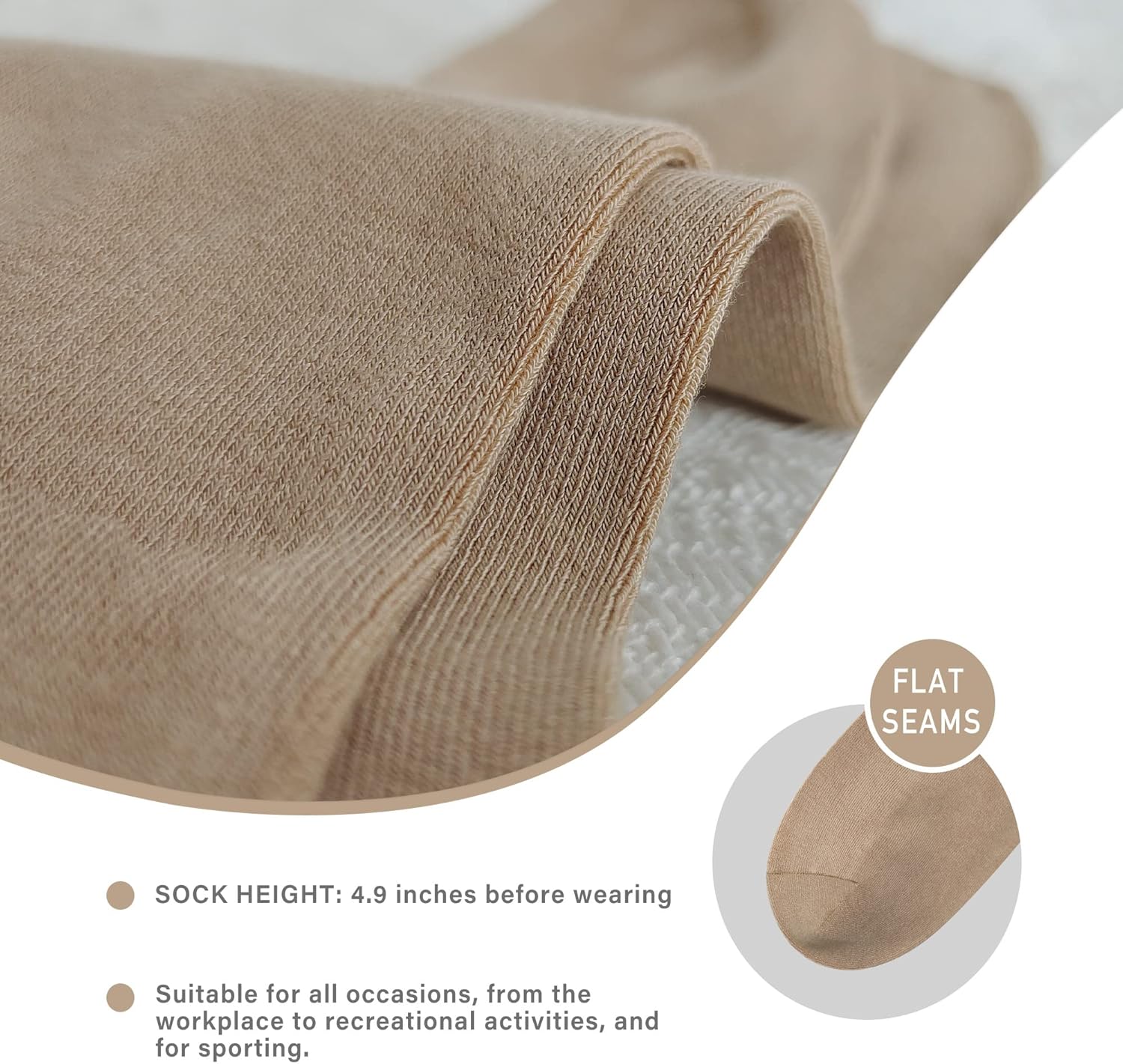 SERISIMPLE Viscose Bamboo Men's Breathable Quarter Thin Ankle High Socks - Comfort Cool Soft 5 Pairs - Image 5