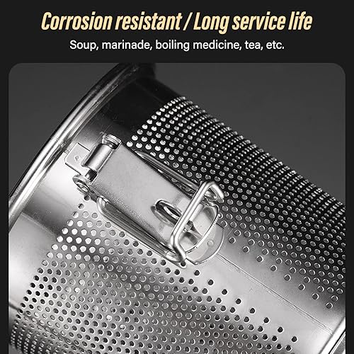 Miniatura 6 de Colador de condimentos para especias, filtro de té de malla de bola de té de acero inoxidable con gancho de cadena extendido para preparar té de