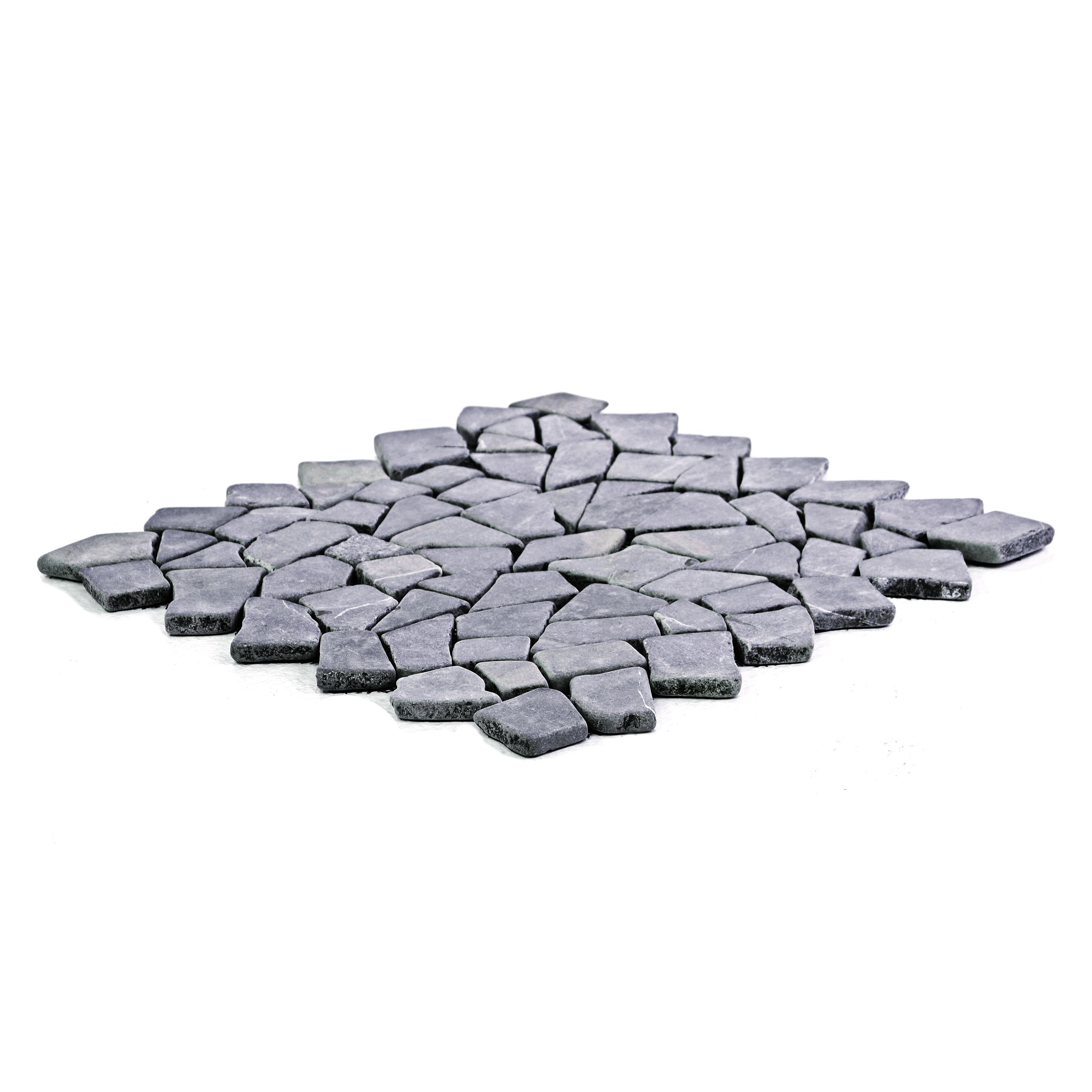 DIVERO 9 Fliesenmatten Naturstein Mosaik aus Marmor für Wand und Boden grau á 35 x 35 cm