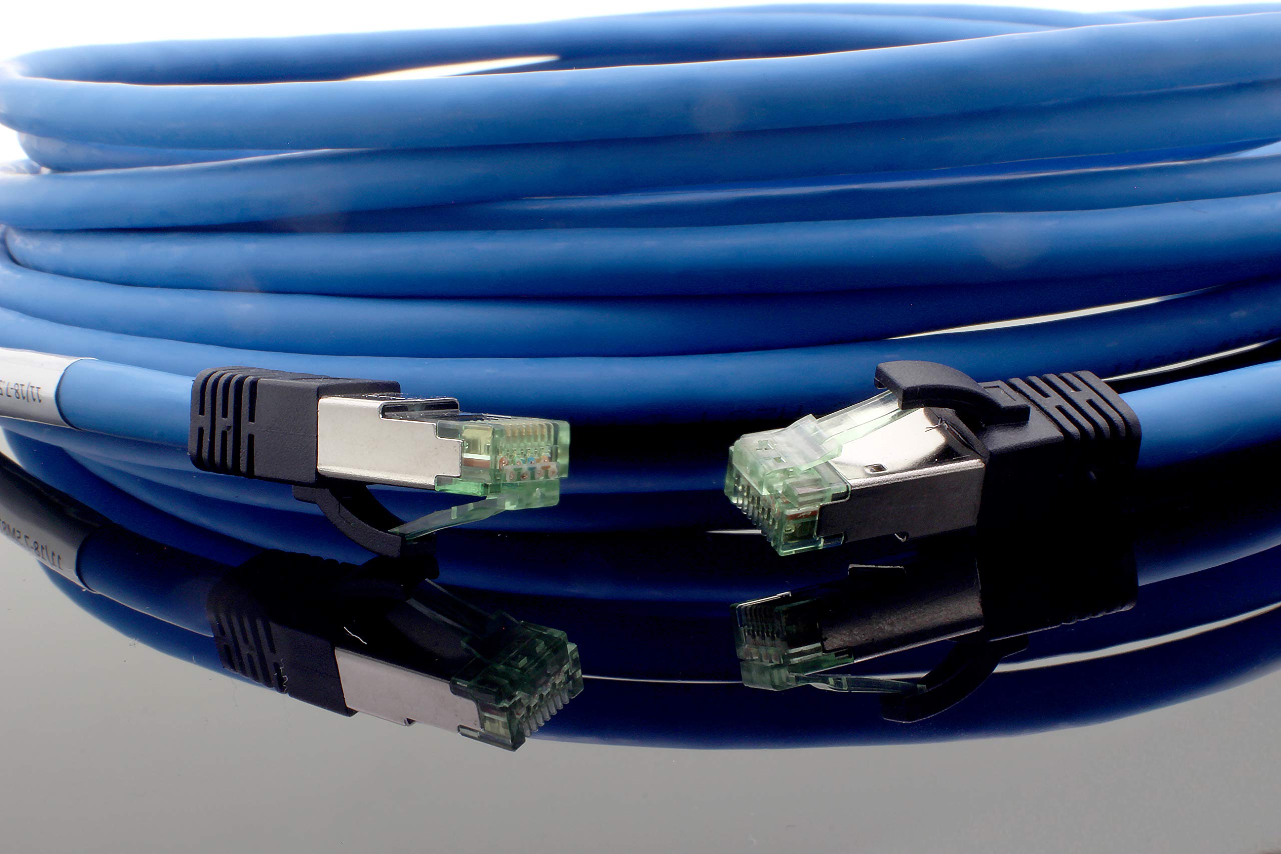 1aTTack.de Cat 8 LAN- Netzwerk- Kabel CAT8 2000 MHz 40 Gbit s 40GBase T High End Poe+ Patchkabel Ethernetkabel AWG24 Flexible Kupferadern SFTP LSZH 10 x 3 Meter Blau