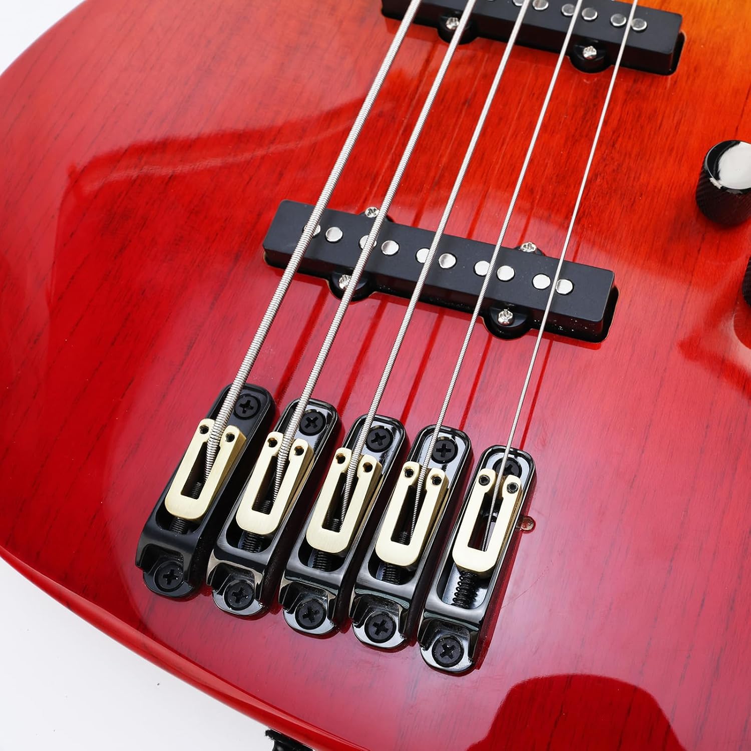 Vacuum Black Single String Bass Guitar Bridge with Brass Saddle Individual Fixed Bridge for 5 String Electric Bass Replacement Parts