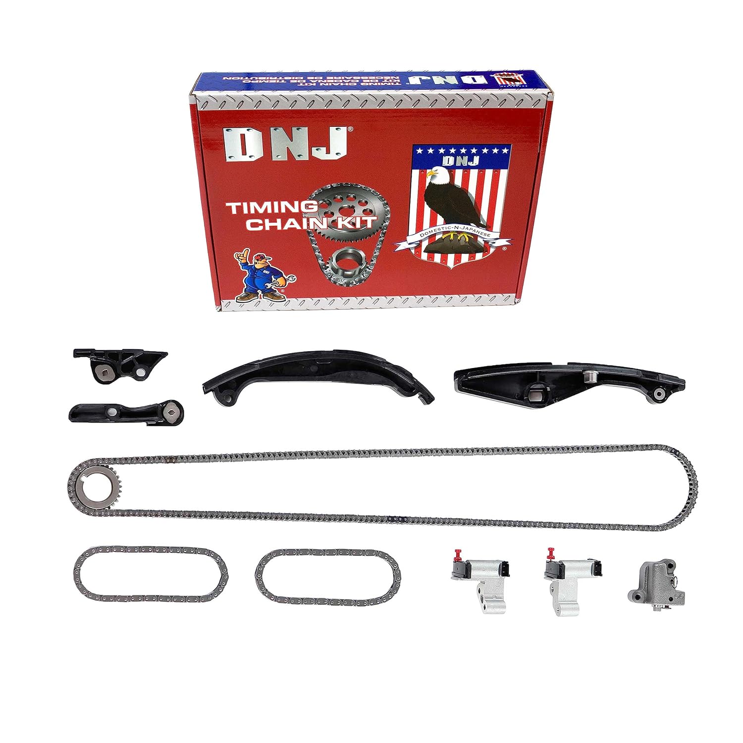 DNJ TK4198A Timing Chain Kit for 2011-2015 Ford, Lincoln Explorer, Flex, Fusion 3.5L V6 24V DOHC 3496cc