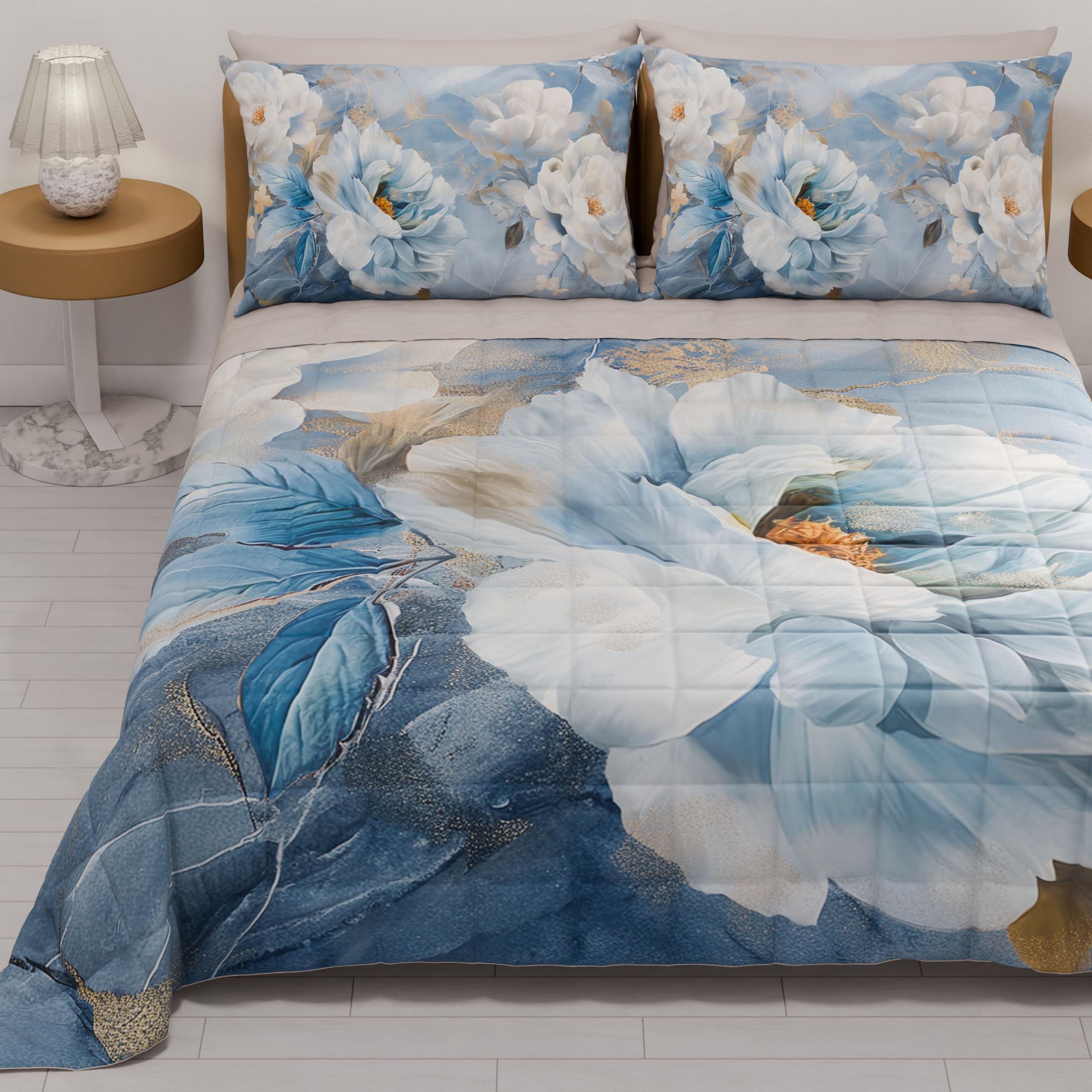 Copriletto Estivo 100% Cotone ITALYSWEETHOME – Stampa Mare Pescatori, Made In Italy, Misure Matrimoniale 265x280 Cm