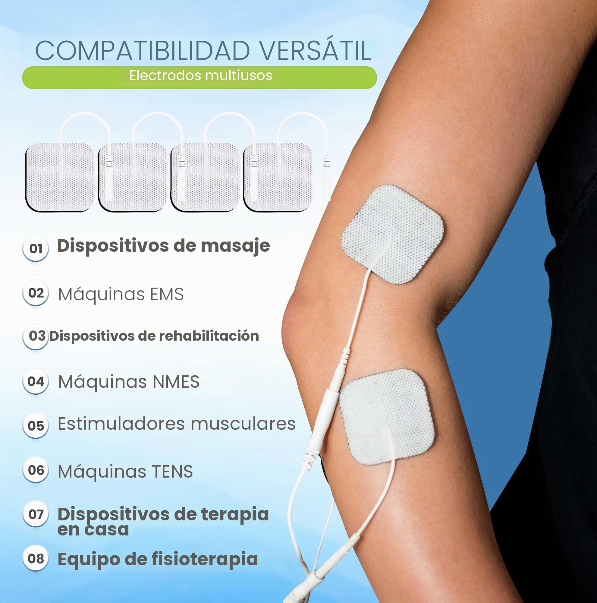 Med-Fit tens pads 16 electrodos 4 packs. El electrodo autoadhesivo extra duradero de la más alta calidad 5cm x 5cm 2 x 2 Med-Fit Electrodes utiliza un gel patentado para una larga vida útil.