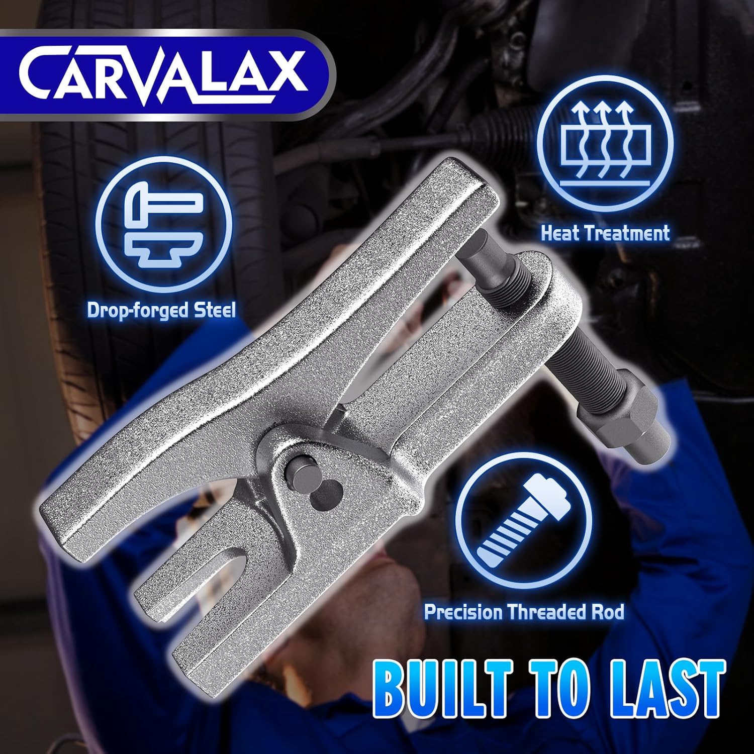 CARVALAX 3-in-1 Ball Joint Separator, Front End Service Tool Kit for Tie Rob Removal, Pitman Arm Puller, Cars SUVs Pickup Trucks Automotive Tools