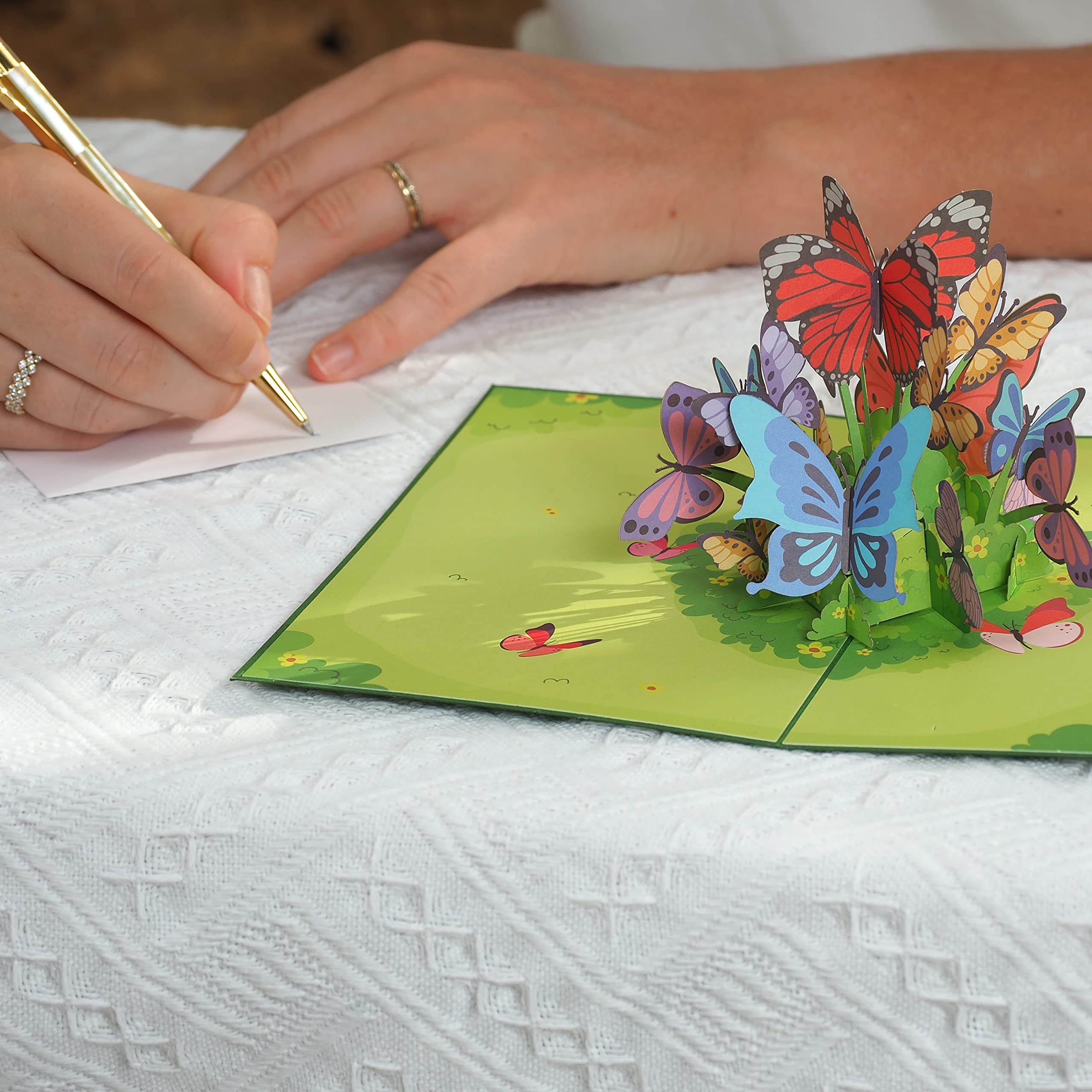 Paper Love Tarjeta desplegable de mariposas, tarjetas de felicitación emergentes en 3D, para el día de la madre, primavera, día del padre, graduación, cumpleaños, boda, aniversario, agradecimiento