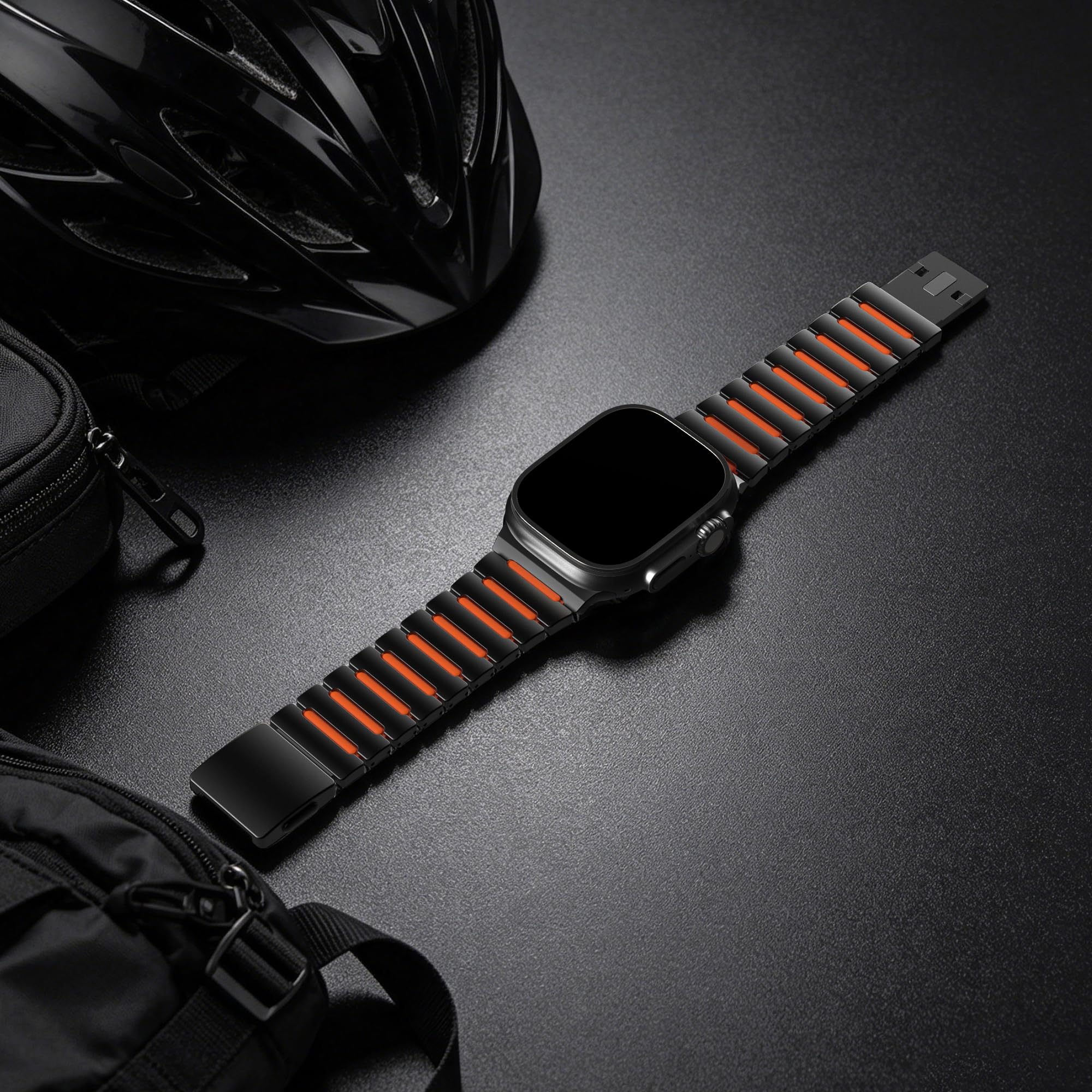 Grad 5 Titan Armband für Apple Watch Ultra 3/2/1 Band 49mm Serie 11 10 46mm 45mm 44mm 42mm SE 3 9 8 7 6 5 Damen Herren, Luxus-Hybridarmband Metall & Silikon mit Magnetverschluss