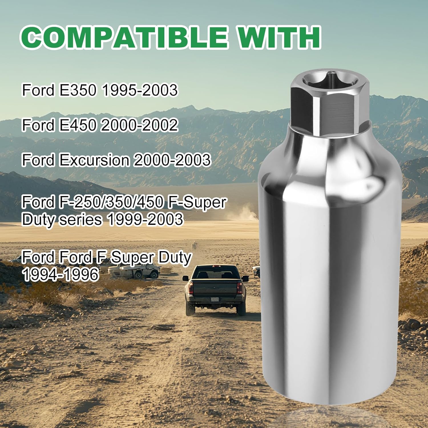 Valve Install Removal Socket Tool,Stainless Steel Valve Injector Pressure Regulator Socket Tool Fits for Ford E350 Excursion F-250 F-350 7.3L Powerstroke Diesel, 1 1/8’’ Deep Socket 3/8’’ Drive