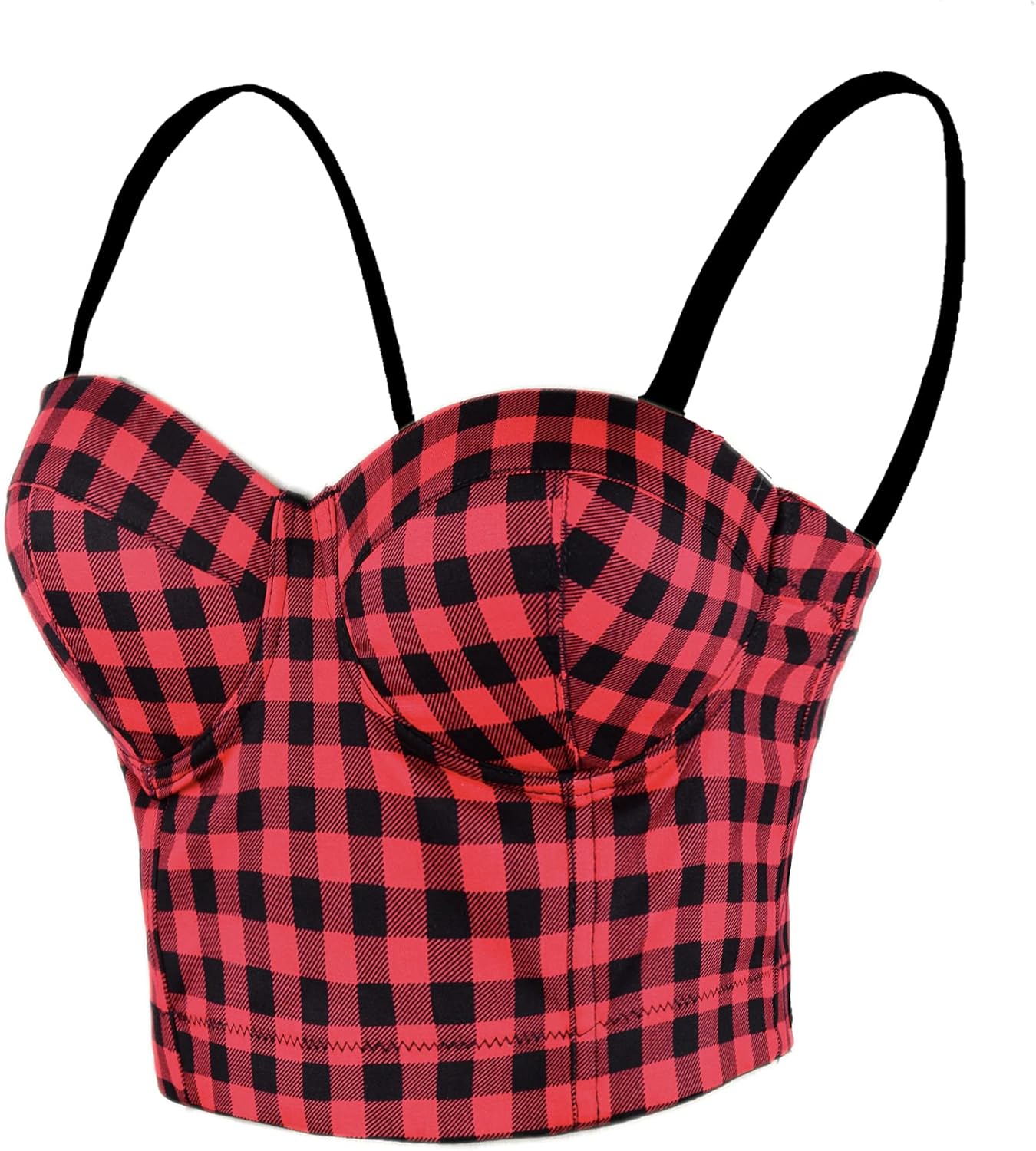 Plaid bustier top Clearance