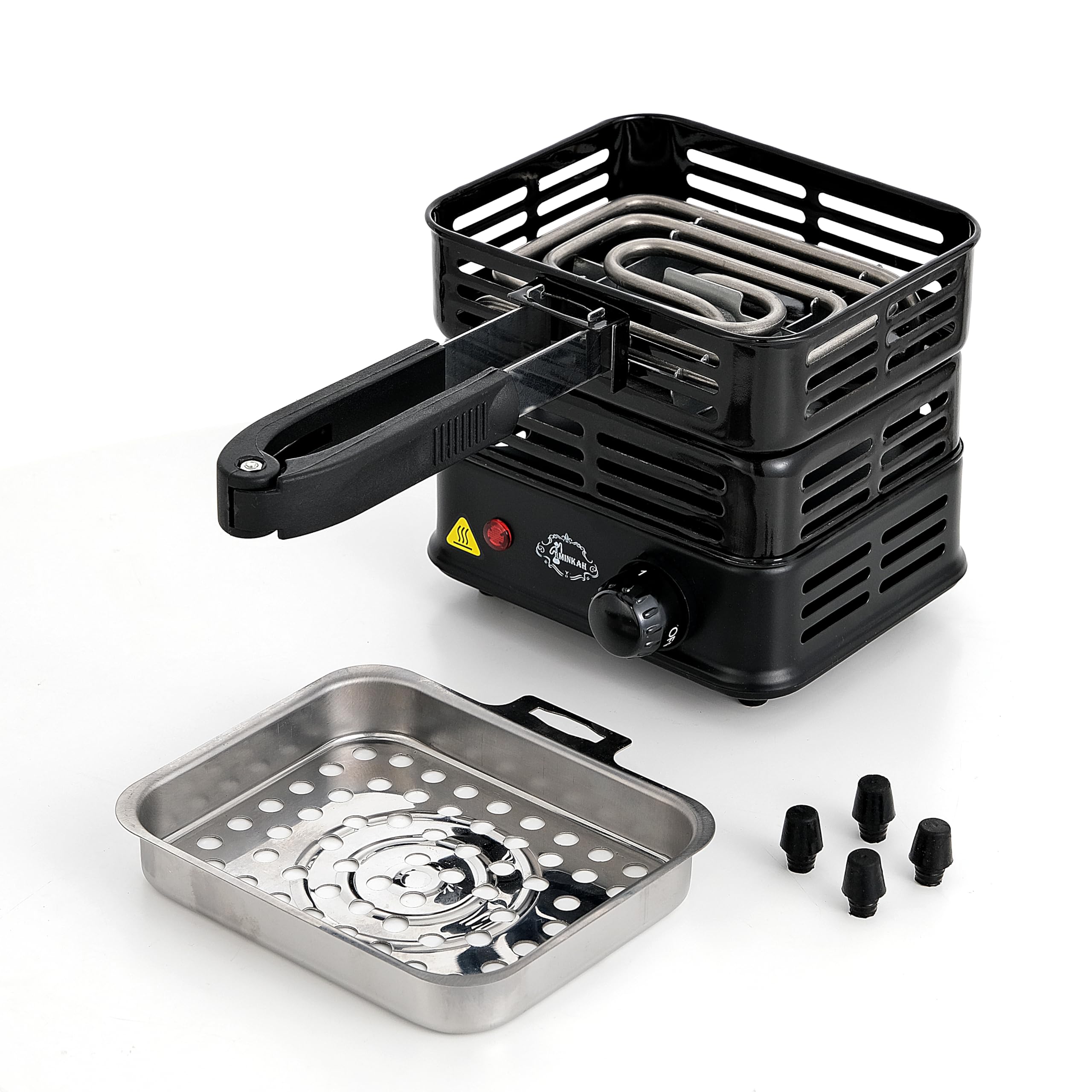 MINKAH Kohlebrenner Mehrzweck Kohlebrenner Holzkohle Starter heißer Teller Elektroherd Kokosnuss Starter 1000W Hochleistungswürfel Spulenbrenner Feuerwehrstarter schneller Erwärmung (Schwarz)