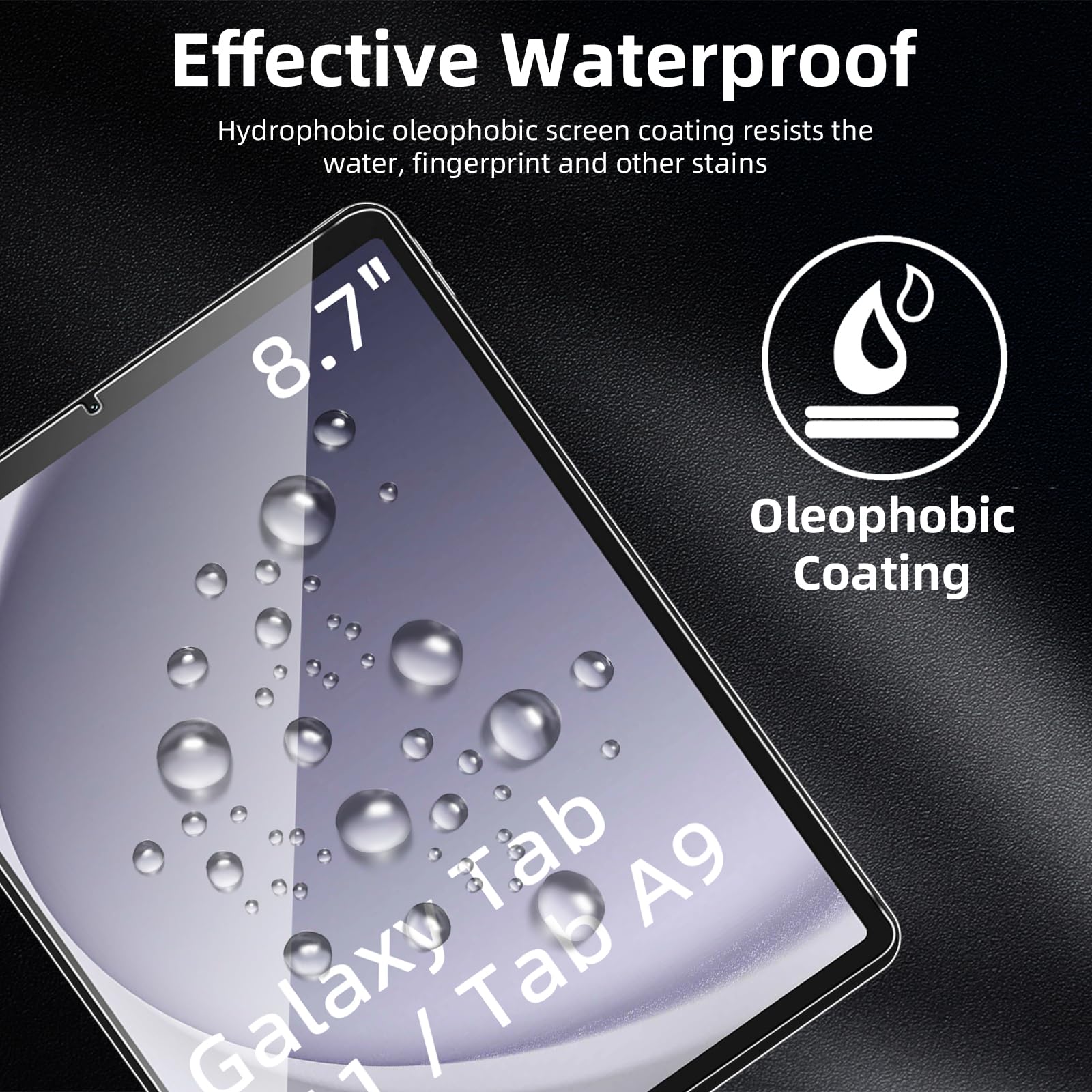 Pellicola Protettiva Vetro Temperato per Samsung Galaxy Tab A11 Tab A9 8,7 Pollici 9H Durezza HD Trasparente