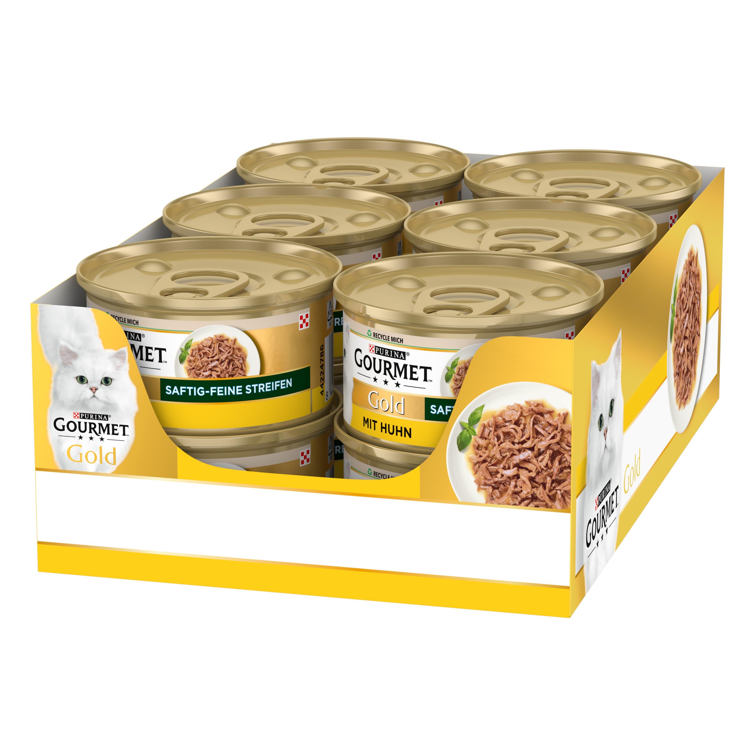 Gourmet Złote, soczyste, delikatne paski z kurczakiem, mokra karma dla kota 12 x 85 g puszka