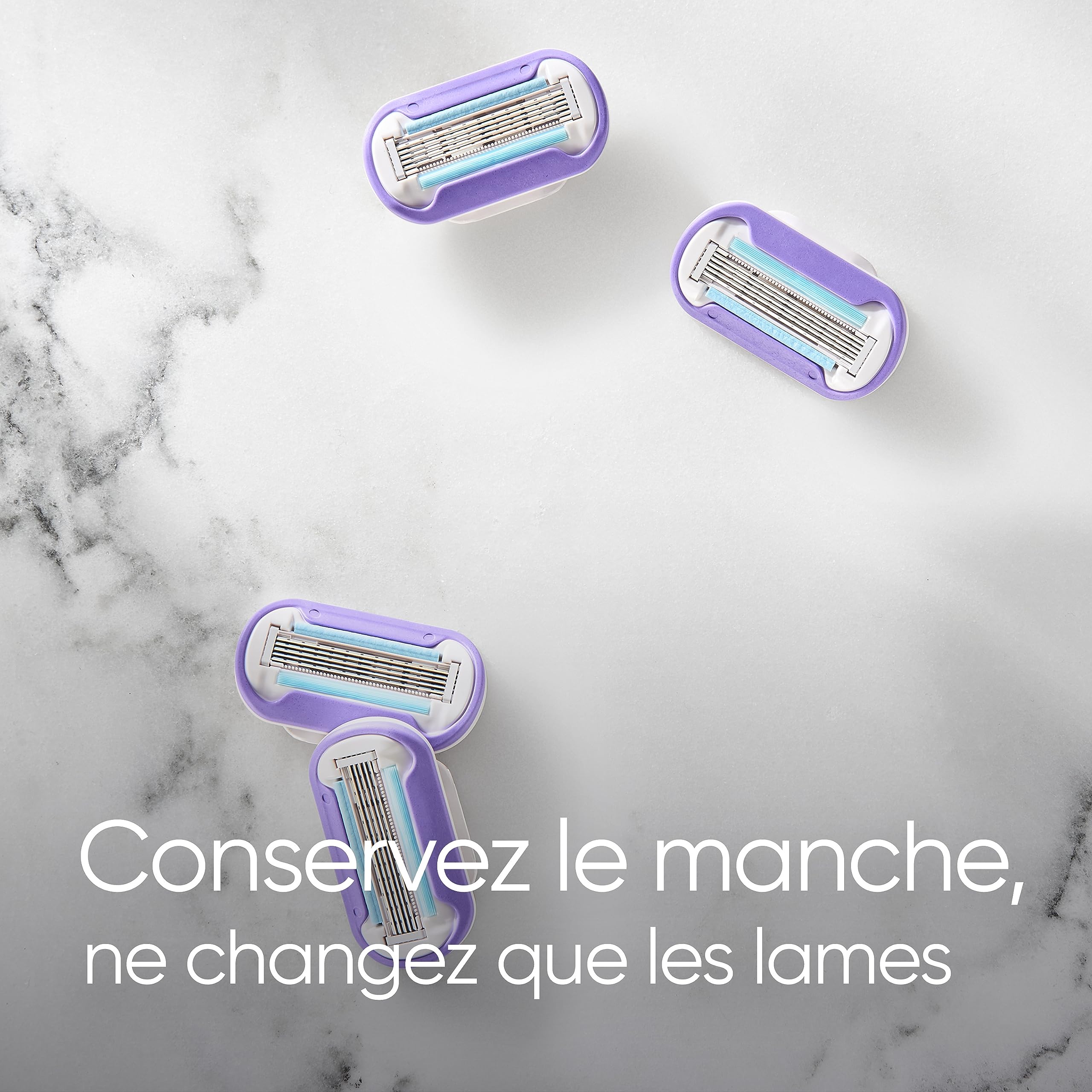 Gillette Venus Lames de Rasoir Femme, 10 Rechanges Deluxe Smooth Swirl, Bande Lubrifiante, Ruban Hydratant, Parfum Thé Blanc