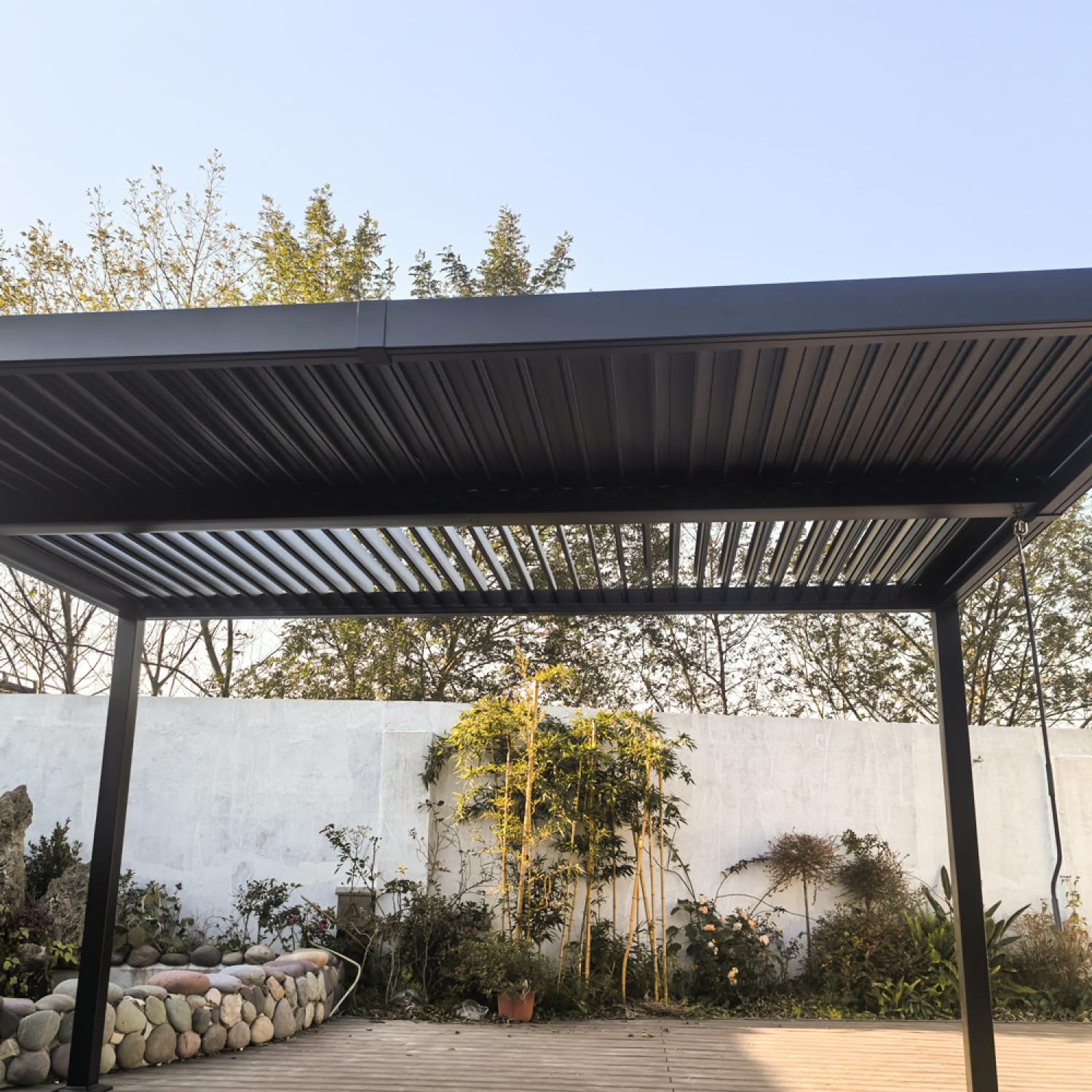 CONCEPT USINE Pergola Bioclimatique Naxos Aluminium Anthracite 4x3m