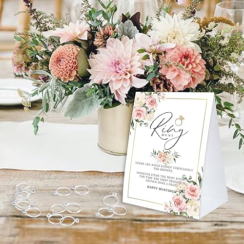 Miniatura 6 de Juego de anillos de despedida de soltera, juego de despedida de soltera de caza de anillos 30 anillos falsos, decoraciones de despedida de soltera,
