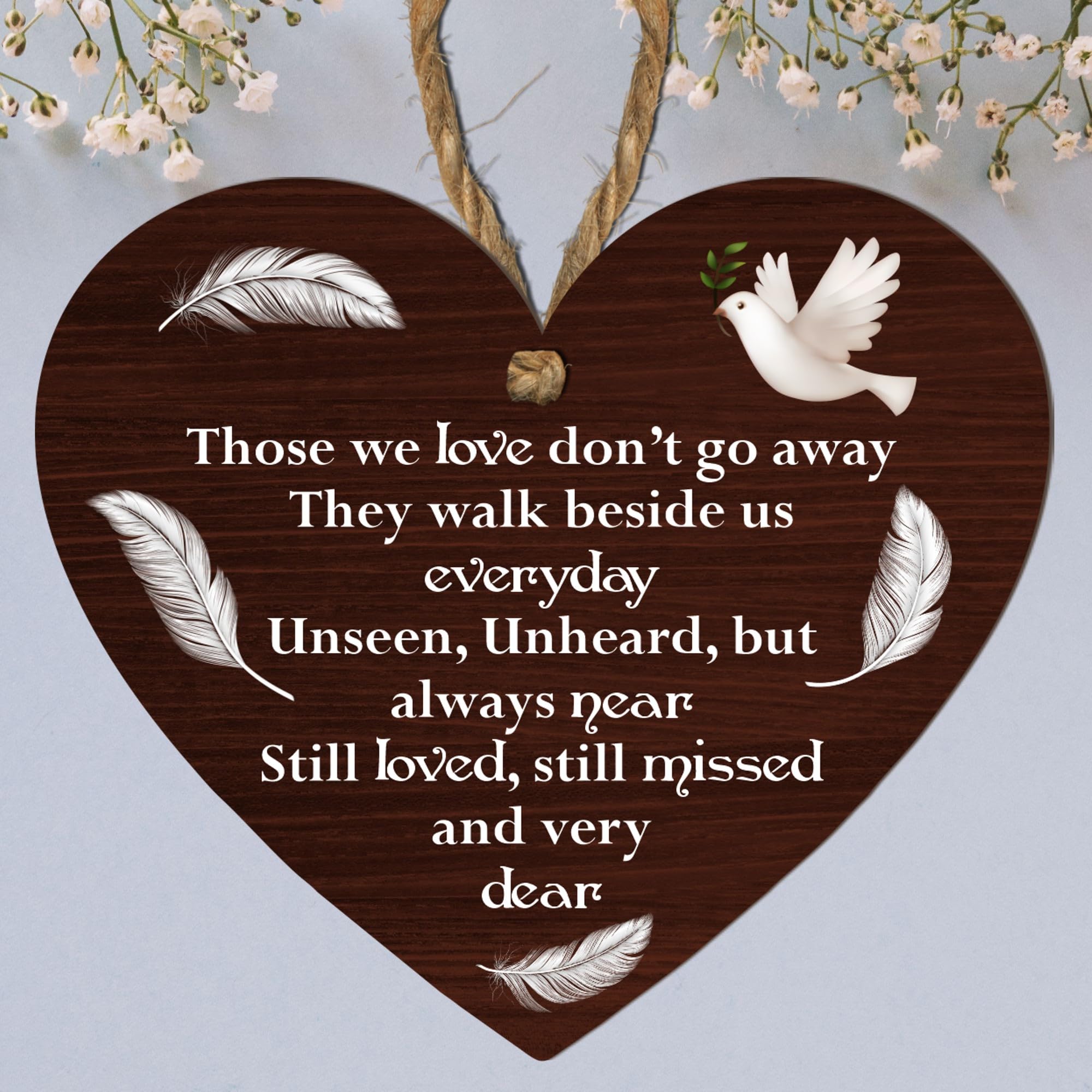 Placca A Forma Di Cuore Con Pettirossi E Messaggio 'Robins Appear When Loved Ones Are Near', 10x9 Cm, 4 Colori - 3