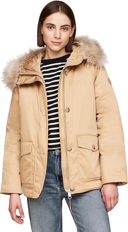 Tommy Hilfiger Damen Parka - Farbe: Khaki (Classic Khaki) - Größe: M