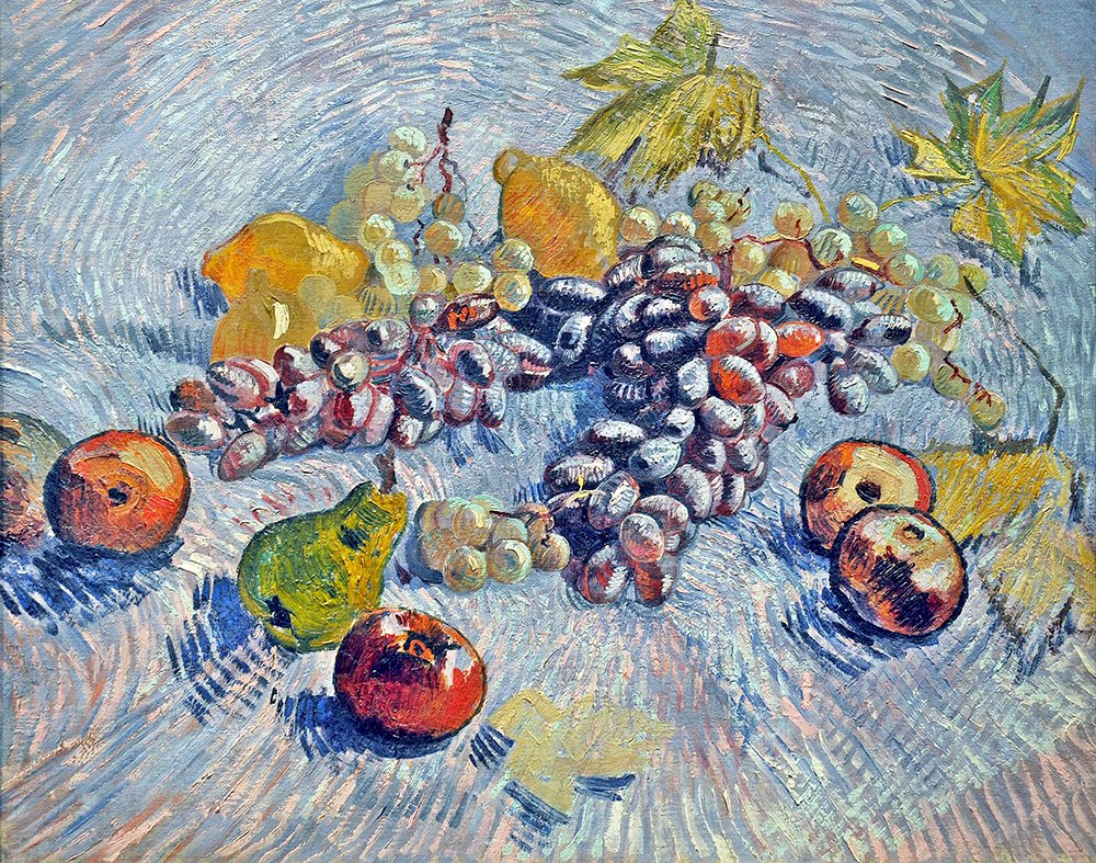 Impression Van Gogh Grapes Lemons Pears pour célébrer l'histoire de l'art chez soi