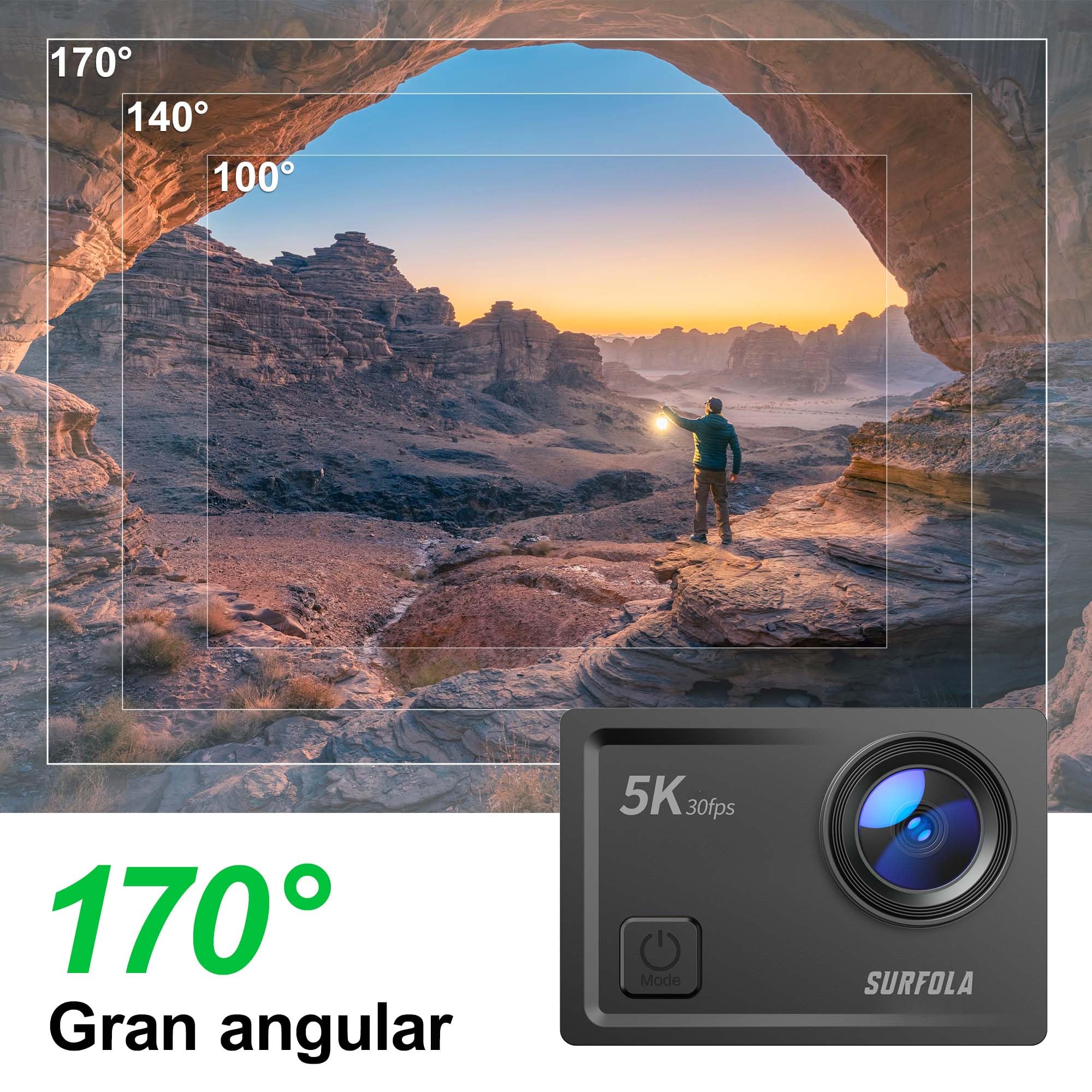 WOLFANG Caméra Sport WiFi 4K 60FPS GA300, Caméscope 8xZoom 24MP, Caméra