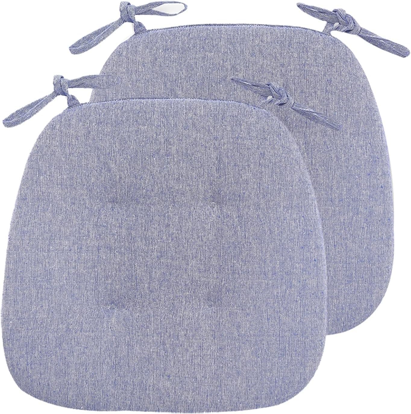 Cojines Para Sillas De Cocina Con Lazos,cojines Para Sillas Para Sillas De Comedor 43x41cm,cojines Para Sillas De Doble Cara Para Comedor,cojines De Asiento Antidesli(Size:Pack of 2,Color:azul)