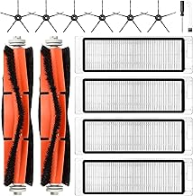 14 Stück Zubehörset für Xiaomi Roborock S6 / S5 Max / S5 / S6 Pure / S6 Maxv / S60 / S65 Saugroboter, Ersatzteile 2 Hauptbürste 4 HEPA Filter 6 Seitenbürste 1 Reinigungszubehör 1 Schraubendreher