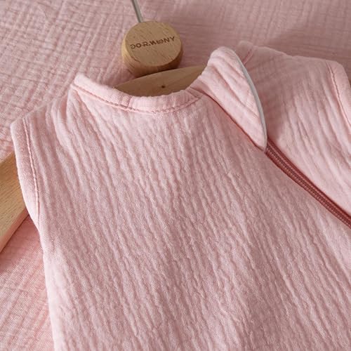 Miniatura 6 de Dormlony Manta unisex de muselina de algodón orgánico para bebé, unisex, con cremallera de 2 vías, saco de dormir de 1.0 tog para 6-18 meses, color