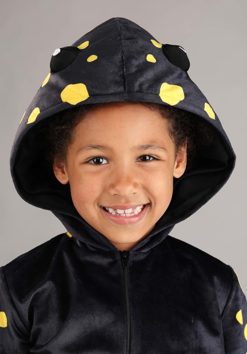 Kids Spotted Salamander Costume | Hooded Jumpsuit with Attached Tail | Cozy Plush One Piece Zip Up Amphibian Outfit - Image 7