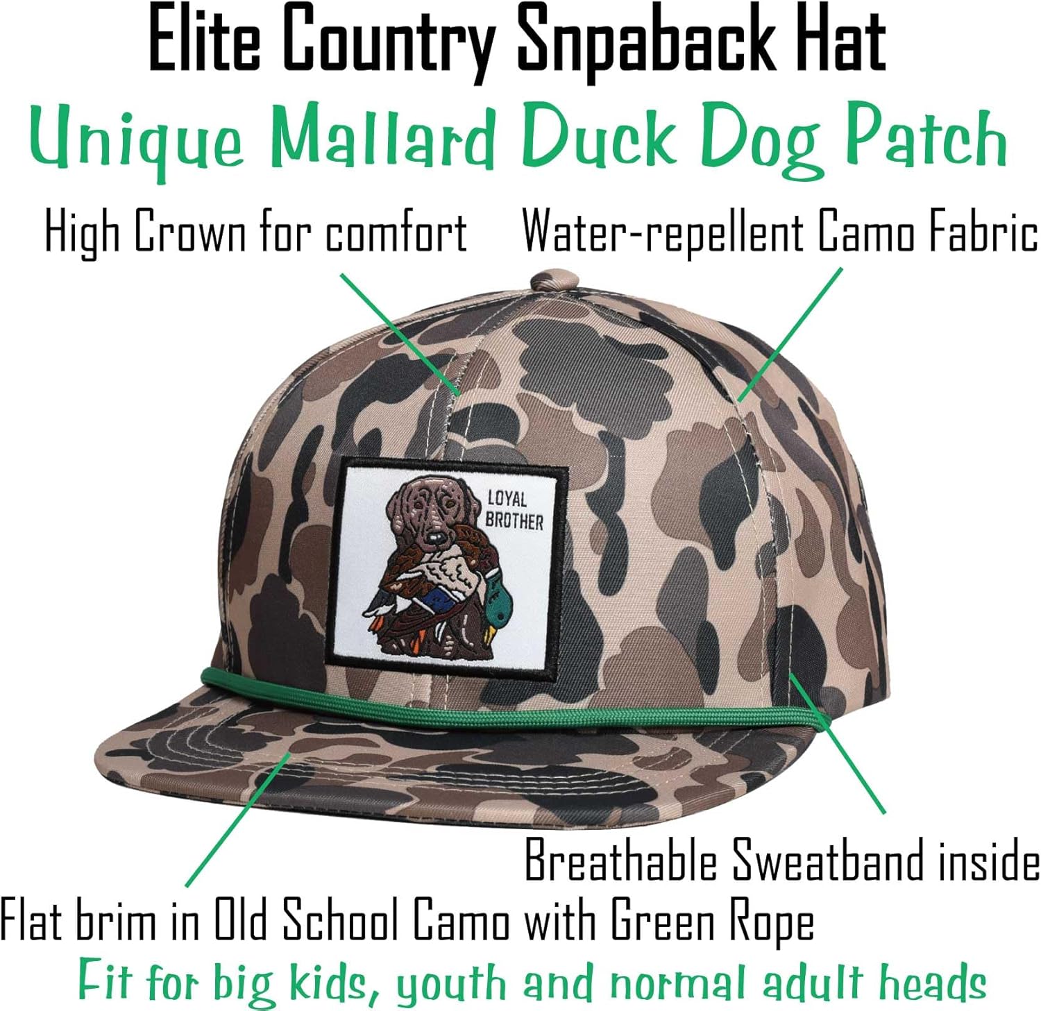 EDTREK Elite Youth Country Hat for Big Kids - Boys Snapback Hat with Flat Brim