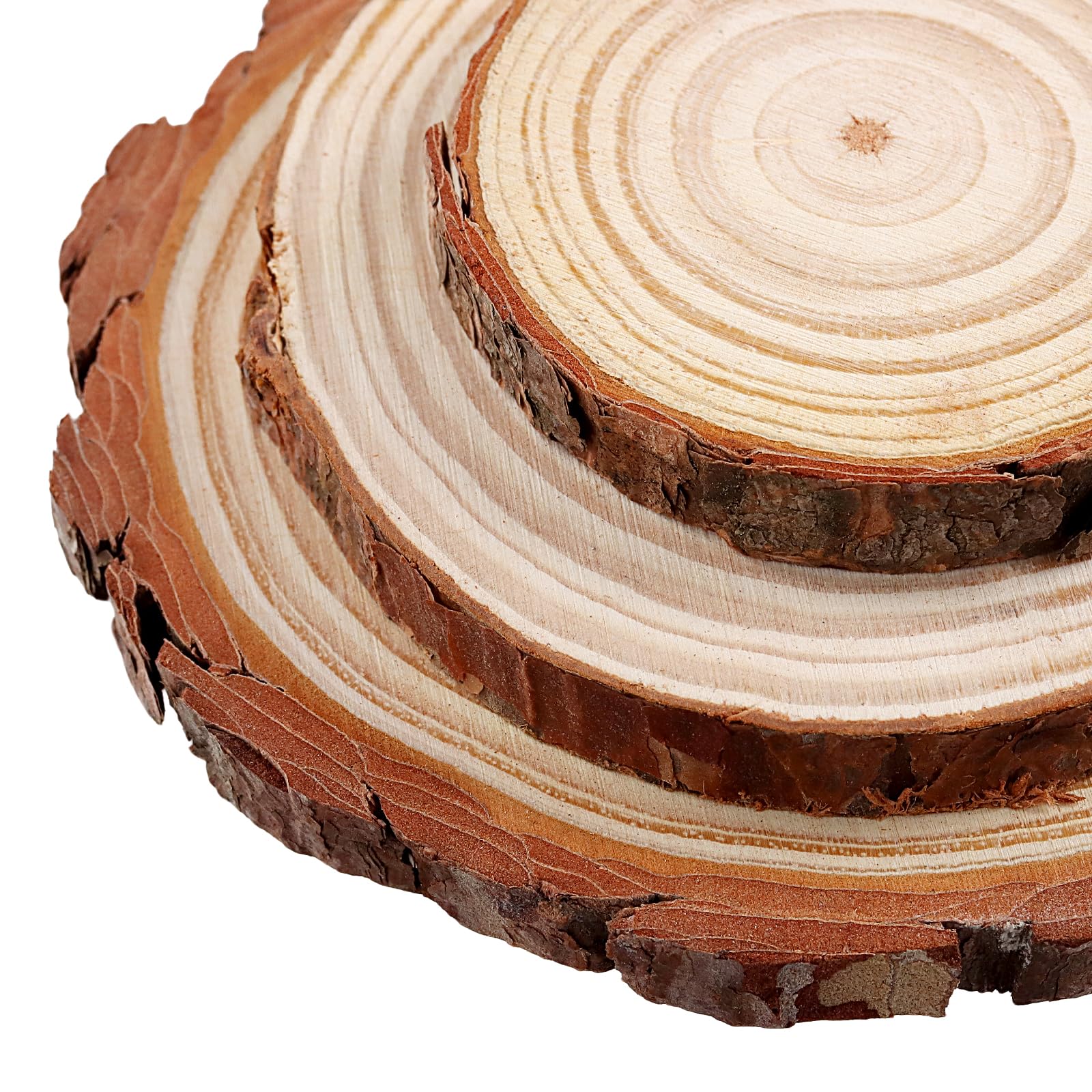 MUKLEI 30 Pack Natural Wood Slices, 3 Sizes No Hole Wooden Log Slices - Image 3