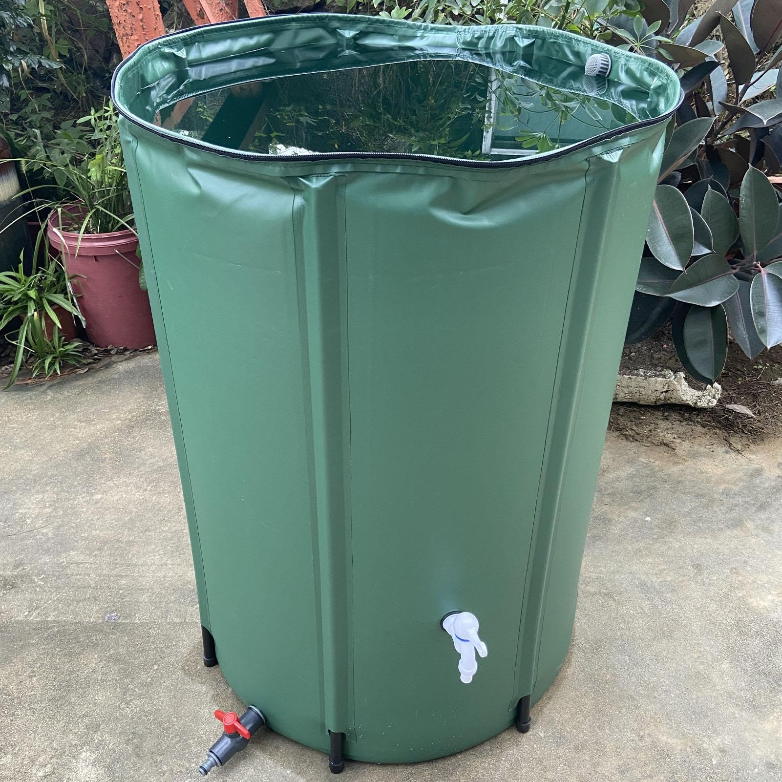 Colector de agua de lluvia – Colector de barril de agua de lluvia | tanque de almacenamiento de agua de lluvia con válvulas, tanque de almacenamiento de agua de gran capacidad con malla, conten